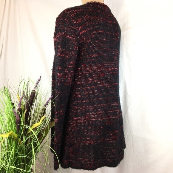 Narciso Rodriguez Design Nation Black & Red Long Sleeve Knit Open Sweater XS - Picture 5 of 11